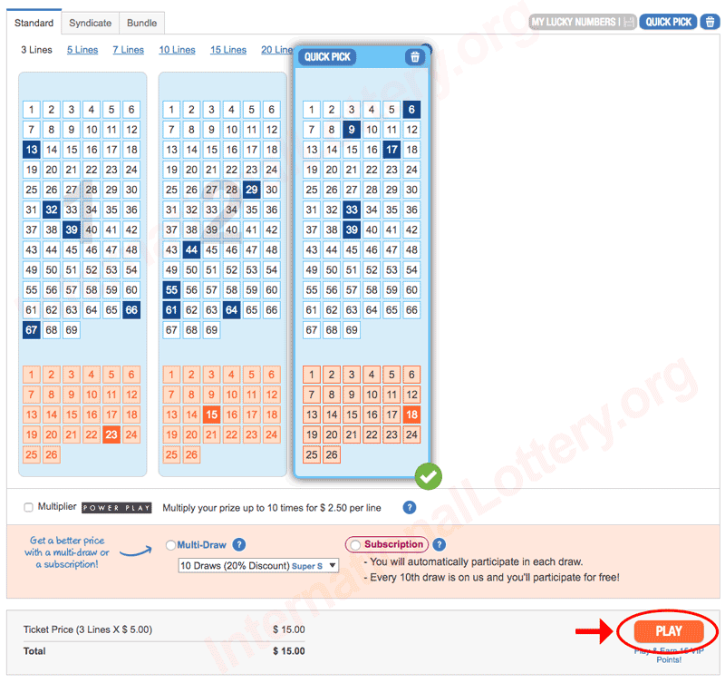 Online lottery